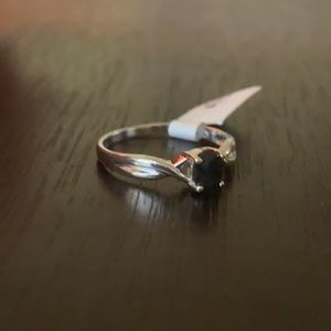 Dainty Navy Stone 925 Sterling Silver Ring Size 8